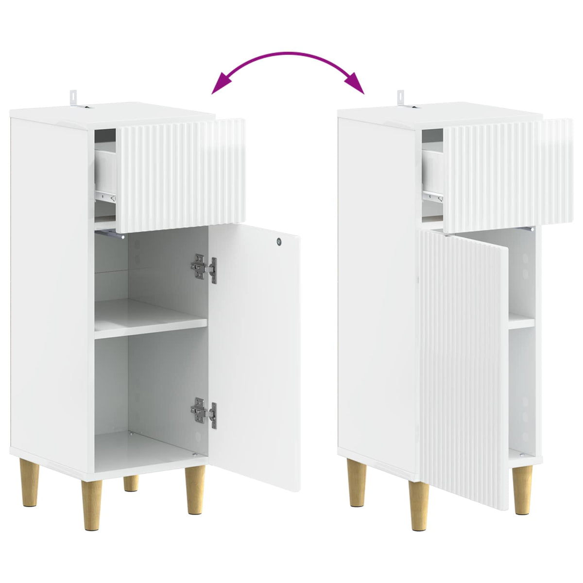 vidaXL 3 Piece Bathroom Cabinet Set ARNHEM 3 pcs High Gloss White