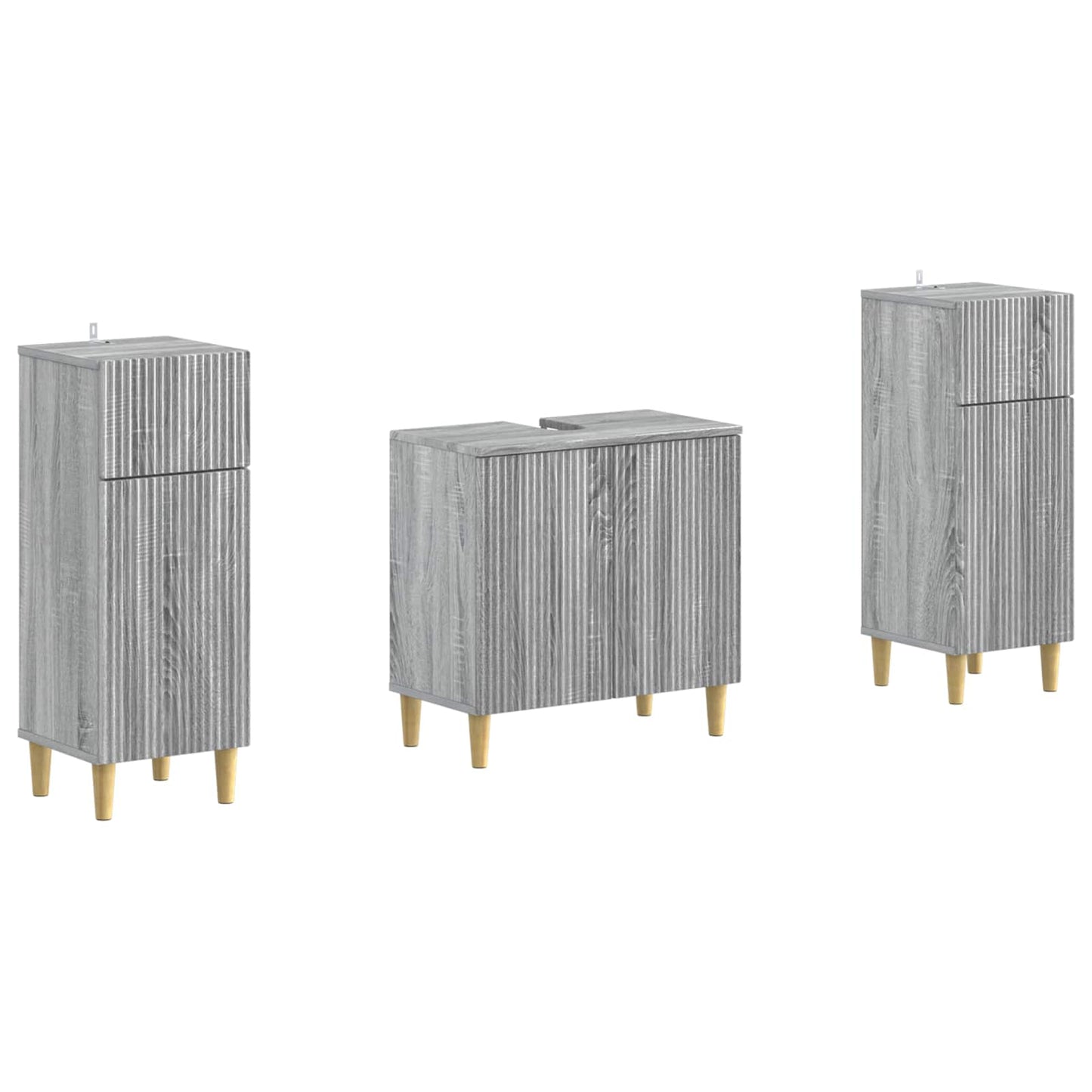 vidaXL 2 Piece Bathroom Cabinet Set ARNHEM Grey Sonoma Engineered Wood