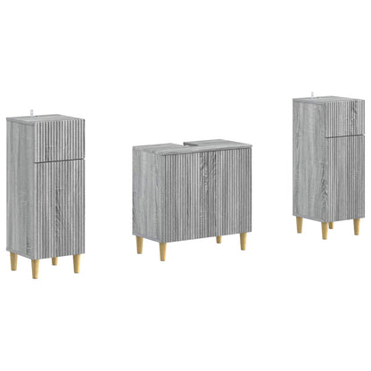 vidaXL 2 Piece Bathroom Cabinet Set ARNHEM Grey Sonoma Engineered Wood