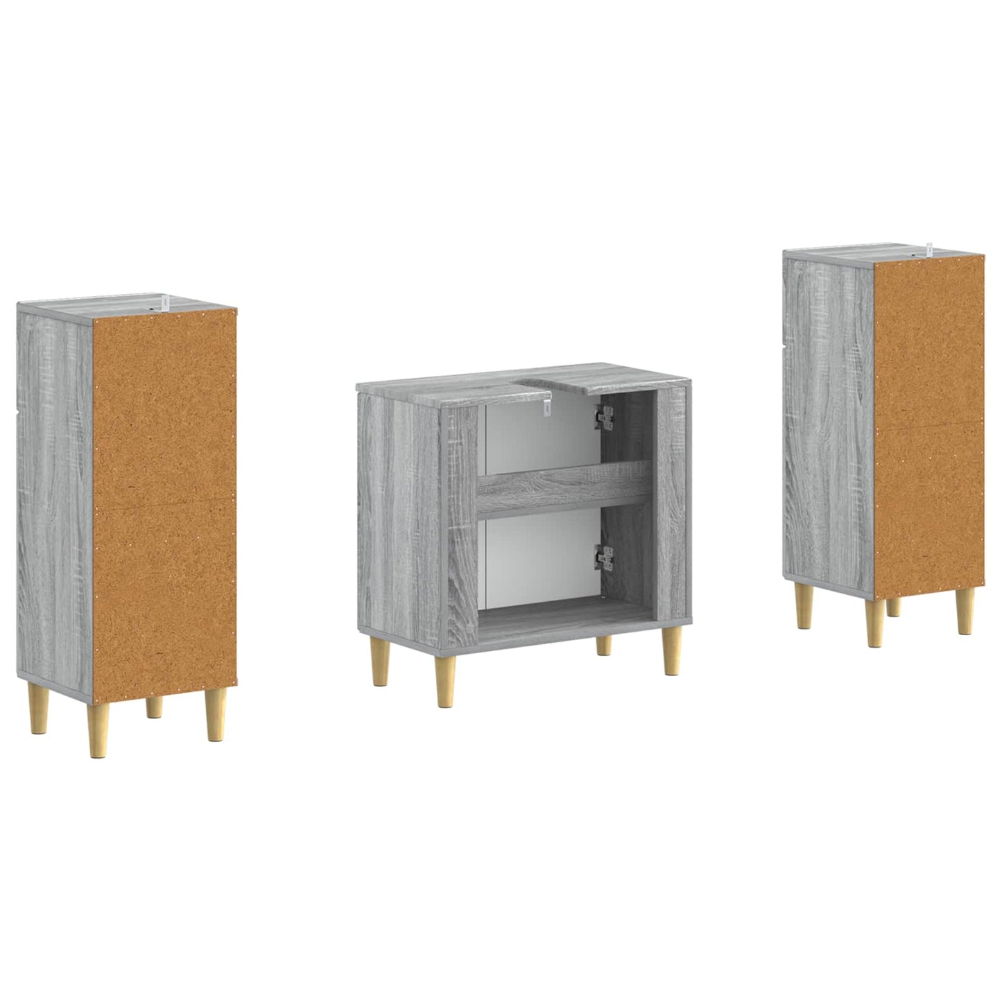 vidaXL 2 Piece Bathroom Cabinet Set ARNHEM Grey Sonoma Engineered Wood
