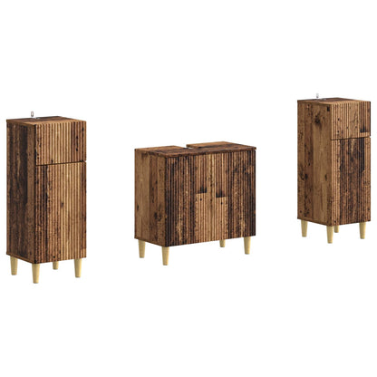 vidaXL 2 Piece Bathroom Cabinet Set ARNHEM Old Wood Engineered Wood