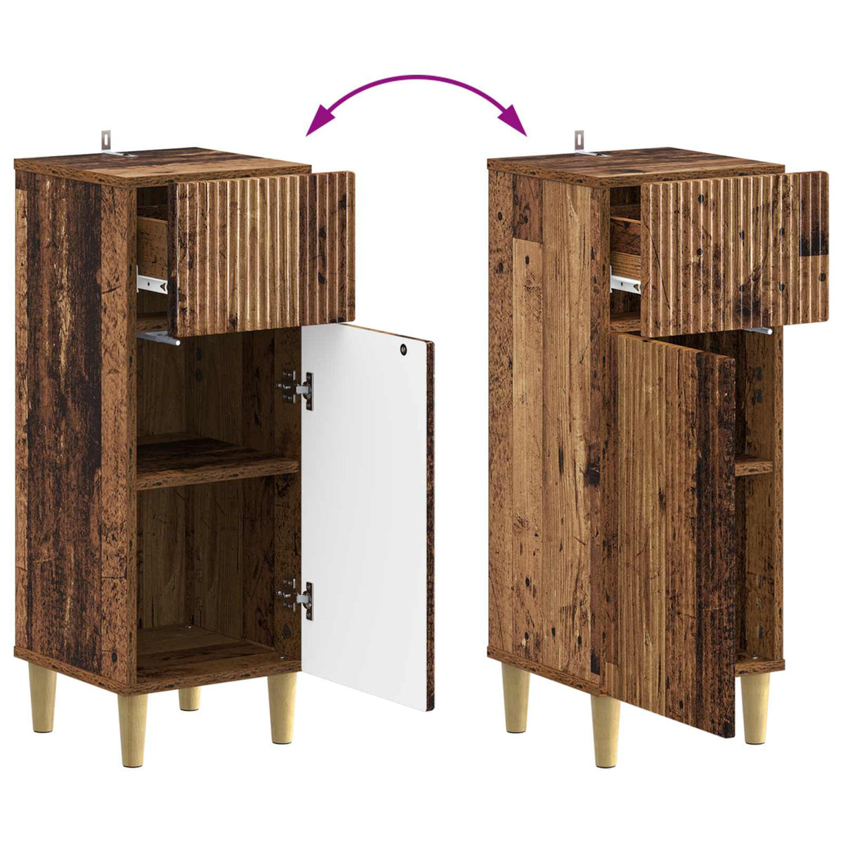 vidaXL 3 Piece Bathroom Cabinet Set ARNHEM 3 pcs Old Wood