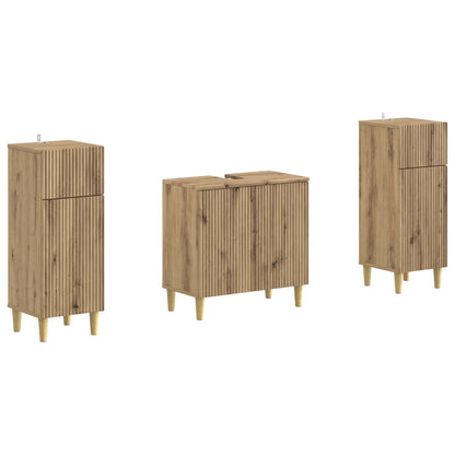 vidaXL 2 Piece Bathroom Cabinet Set ARNHEM Artisan Oak Engineered Wood