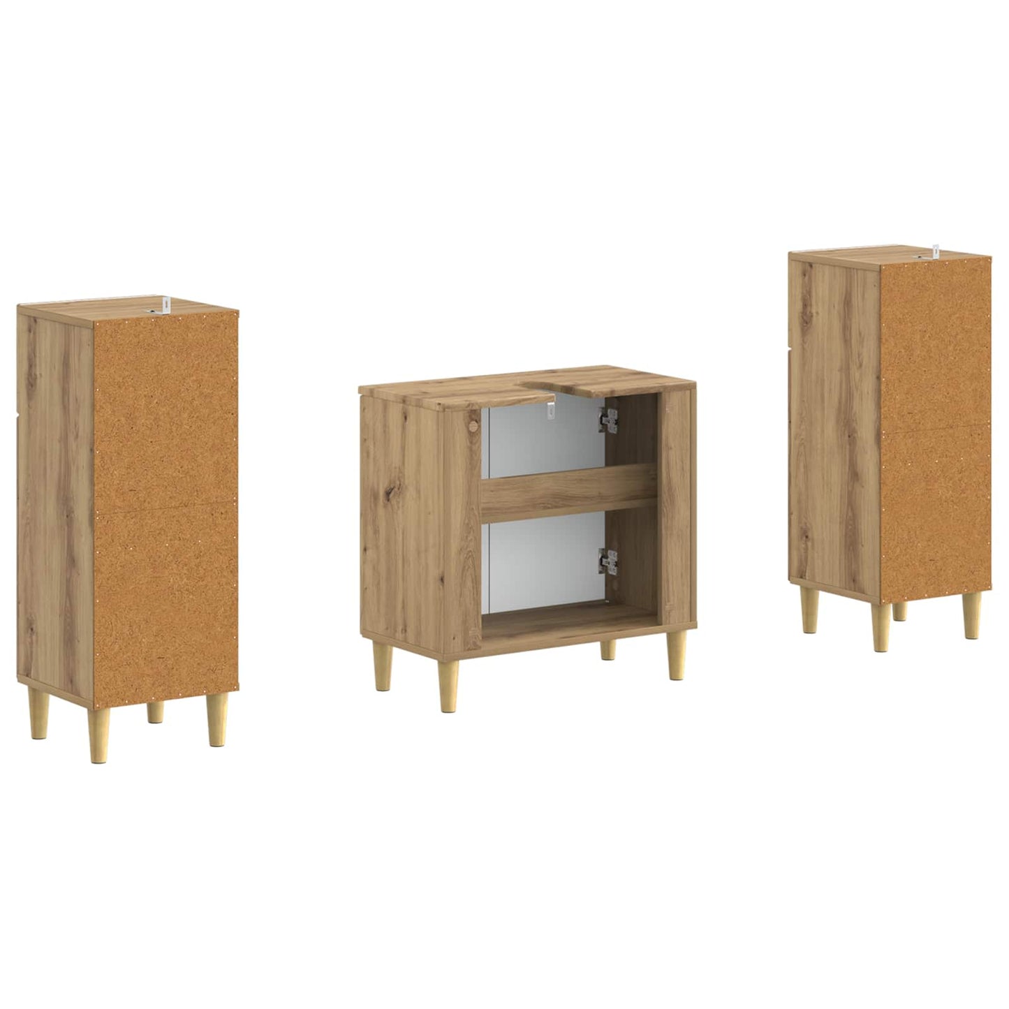 vidaXL 2 Piece Bathroom Cabinet Set ARNHEM Artisan Oak Engineered Wood