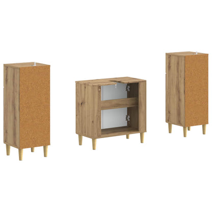 vidaXL 2 Piece Bathroom Cabinet Set ARNHEM Artisan Oak Engineered Wood
