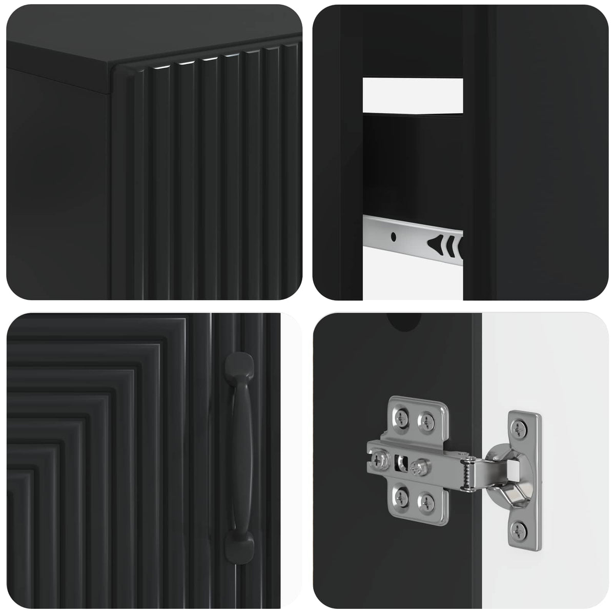 vidaXL 3 Piece Bathroom Cabinet Set HAARLEM 3 pcs Black