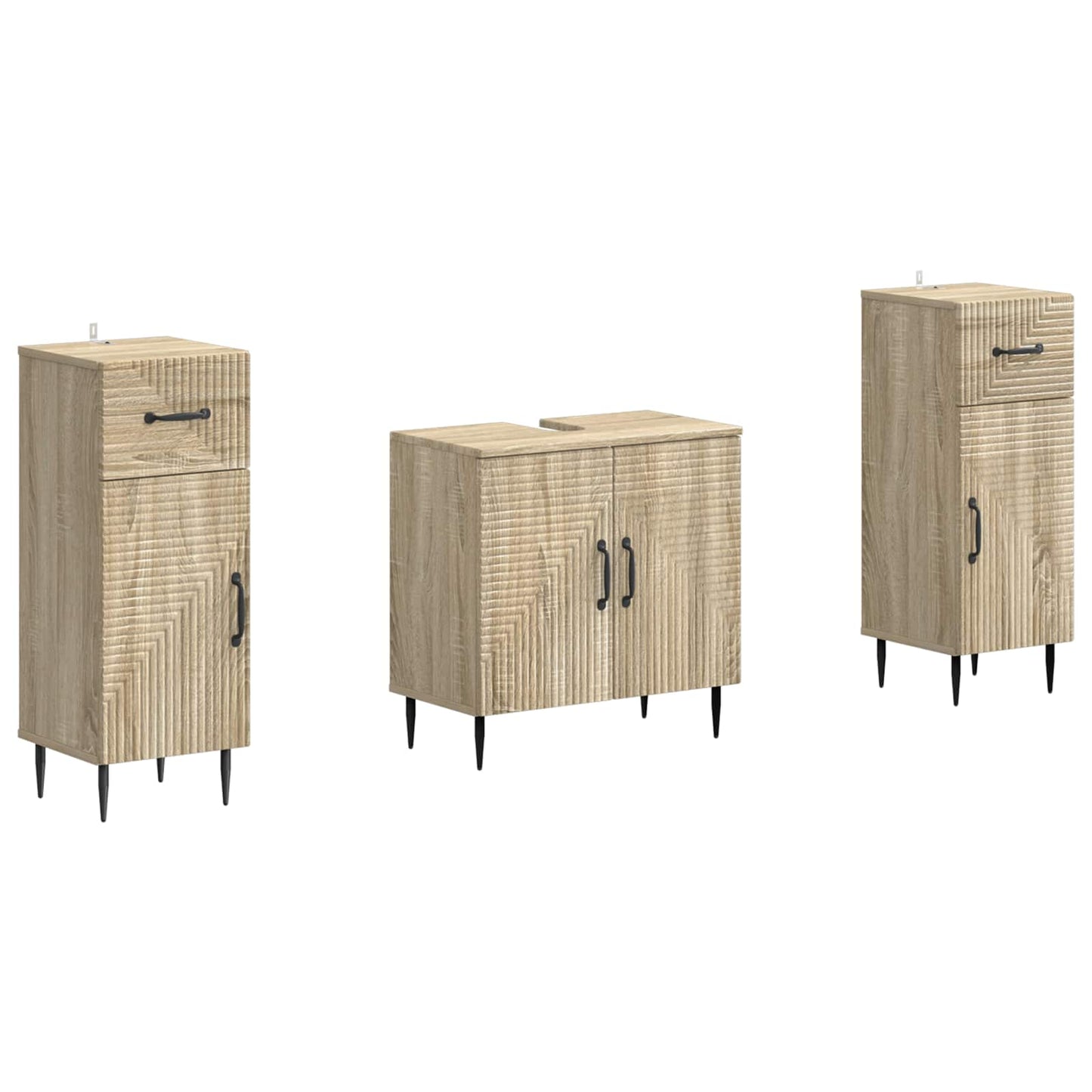 vidaXL 2 Piece Bathroom Cabinet Set HAARLEM Sonoma Oak Engineered Wood