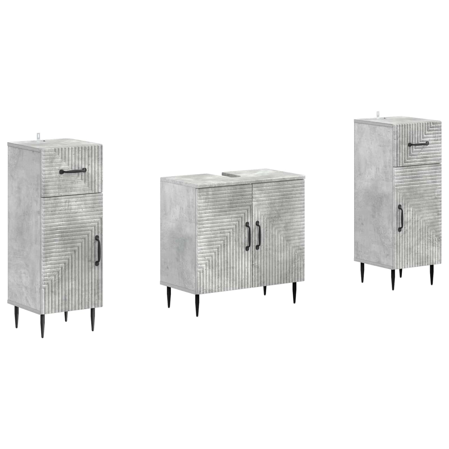 vidaXL 2 Piece Bathroom Cabinet Set HAARLEM Concrete Grey