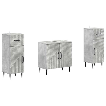 vidaXL 2 Piece Bathroom Cabinet Set HAARLEM Concrete Grey