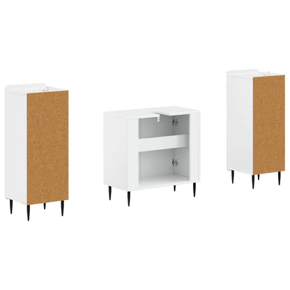 vidaXL 2 Piece Bathroom Cabinet Set HAARLEM High Gloss White