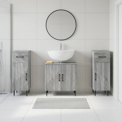 vidaXL 3 Piece Bathroom Cabinet Set HAARLEM 3 pcs Grey Sonoma
