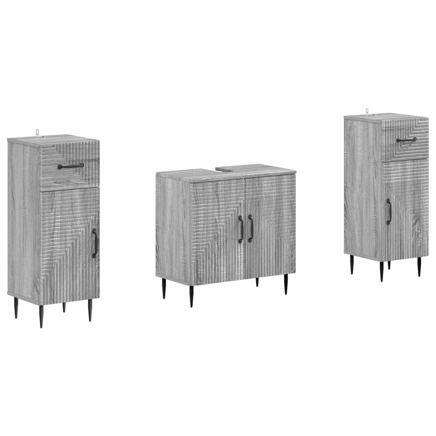 vidaXL 2 Piece Bathroom Cabinet Set HAARLEM Grey Sonoma