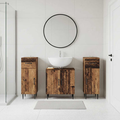 vidaXL 3 Piece Bathroom Cabinet Set HAARLEM 3 pcs Old Wood
