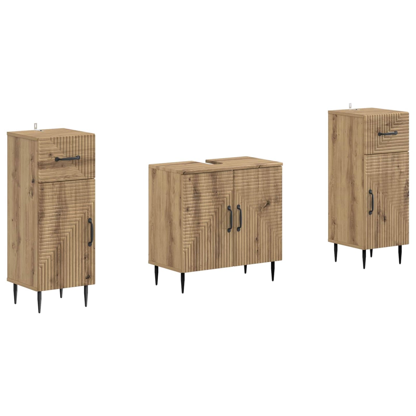 vidaXL 2 Piece Bathroom Cabinet Set HAARLEM Artisan Oak