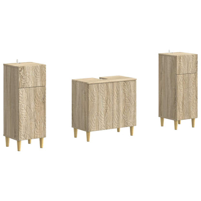 vidaXL 2 Piece Bathroom Cabinet Set DELFT Sonoma Oak Engineered Wood