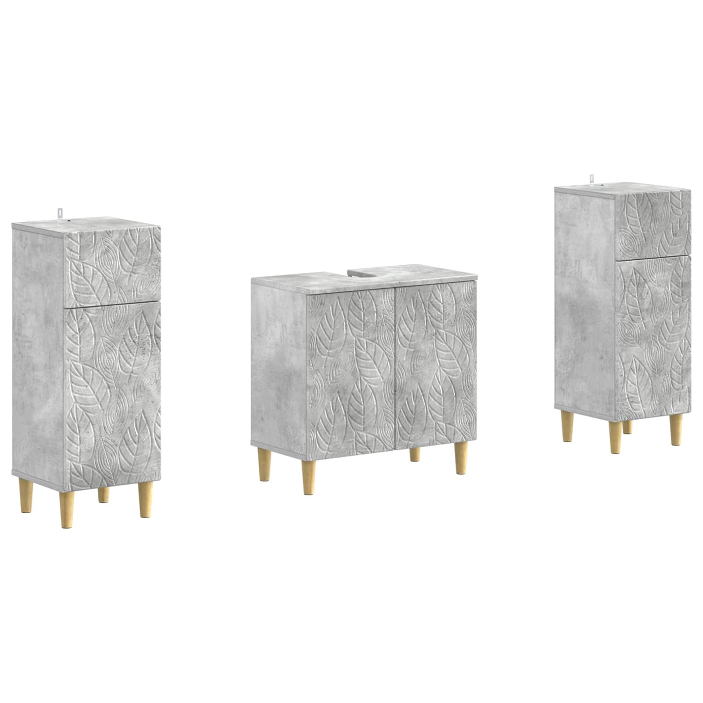 vidaXL 2 Piece Bathroom Cabinet Set DELFT Concrete Grey