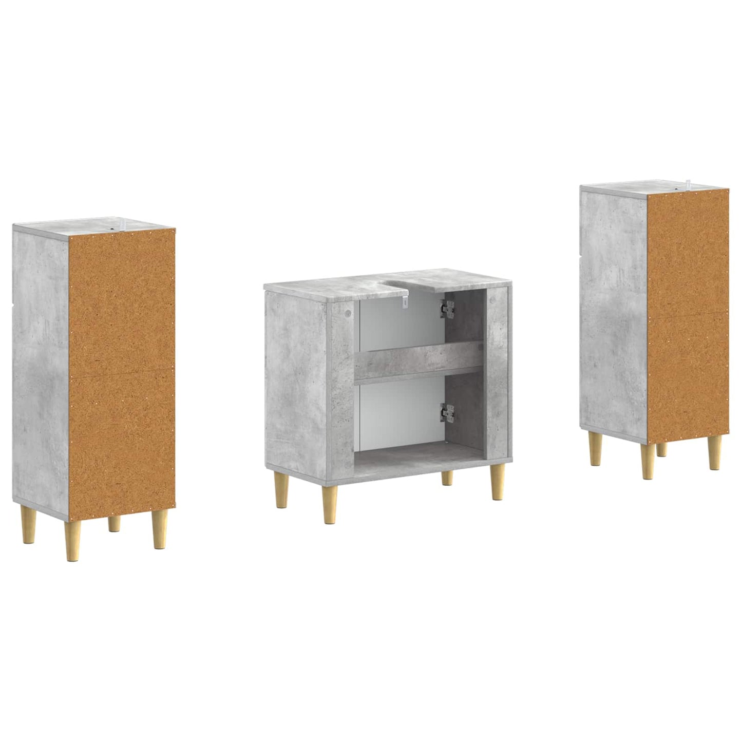 vidaXL 2 Piece Bathroom Cabinet Set DELFT Concrete Grey