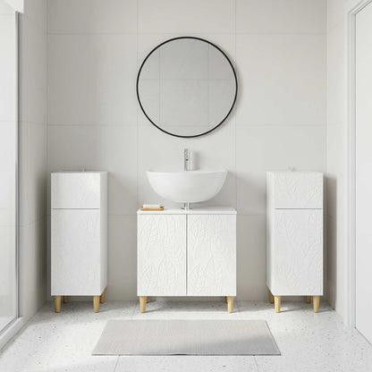 vidaXL 3 Piece Bathroom Cabinet Set DELFT 3 pcs High Gloss White