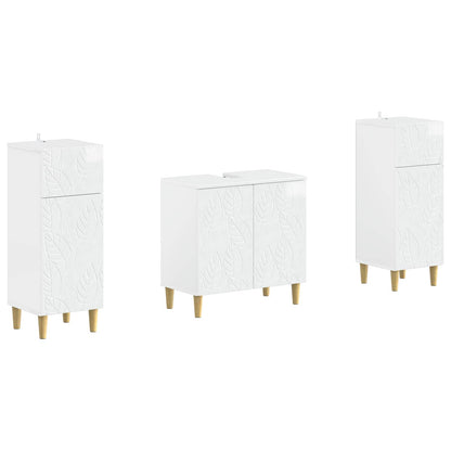 vidaXL 2 Piece Bathroom Cabinet Set DELFT High Gloss White