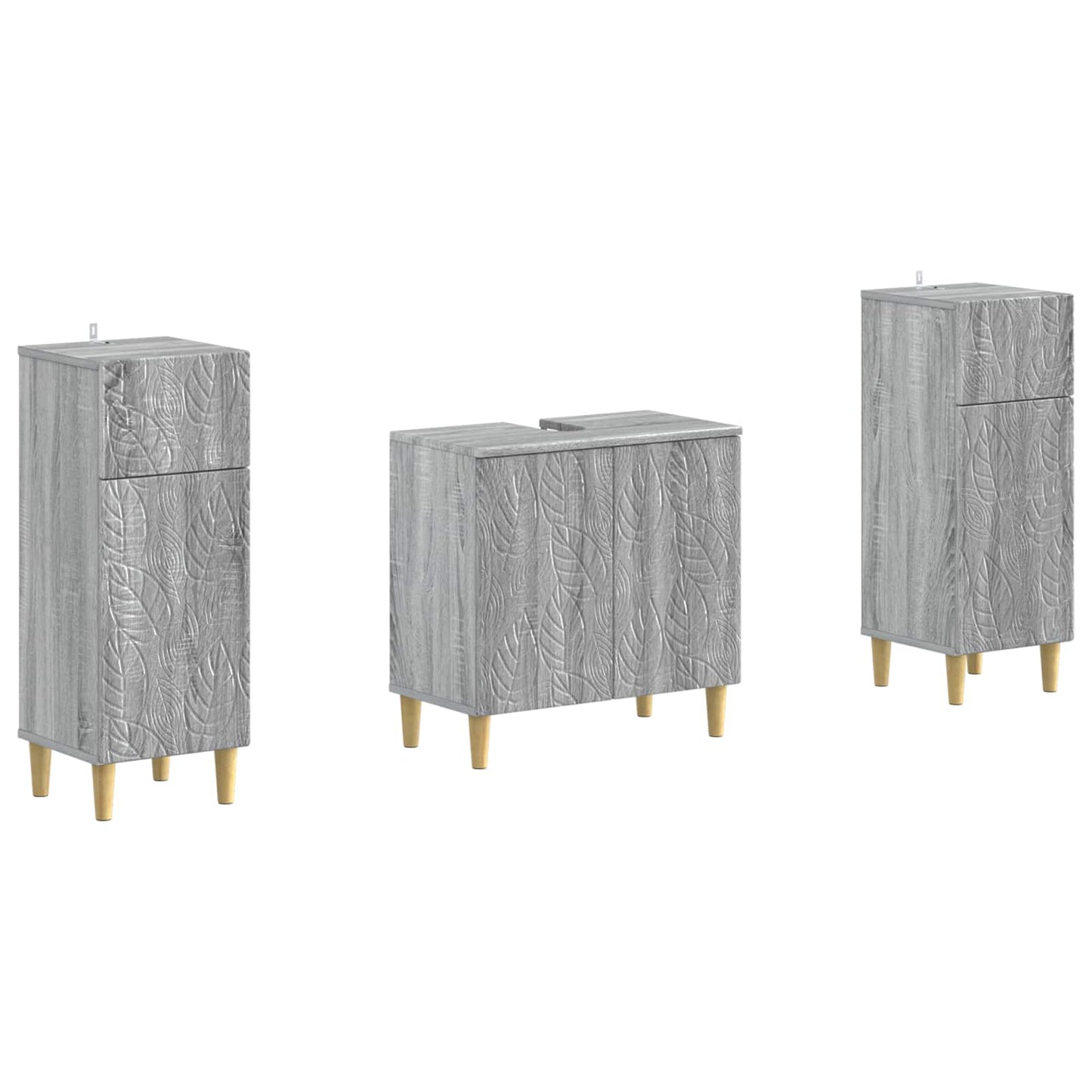 vidaXL 2 Piece Bathroom Cabinet Set DELFT Grey Sonoma Engineered Wood