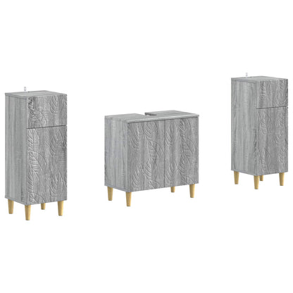 vidaXL 2 Piece Bathroom Cabinet Set DELFT Grey Sonoma Engineered Wood