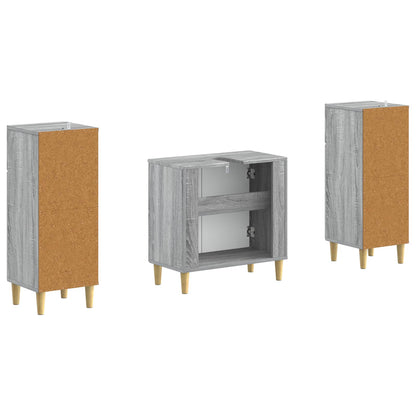 vidaXL 2 Piece Bathroom Cabinet Set DELFT Grey Sonoma Engineered Wood