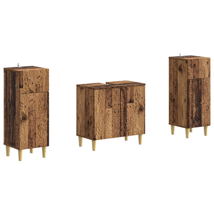 vidaXL 2 Piece Bathroom Cabinet Set DELFT Old Wood Engineered Wood