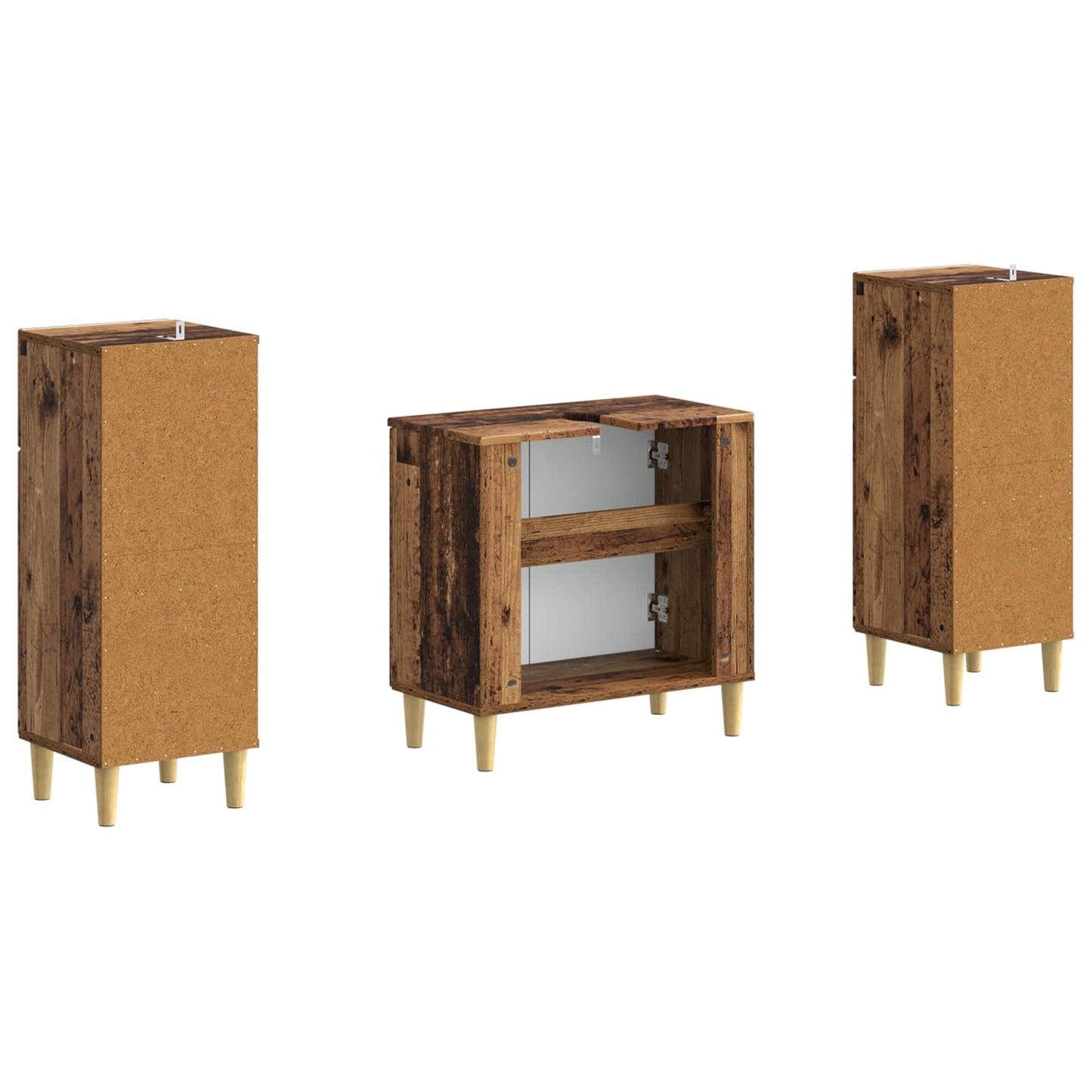 vidaXL 2 Piece Bathroom Cabinet Set DELFT Old Wood Engineered Wood