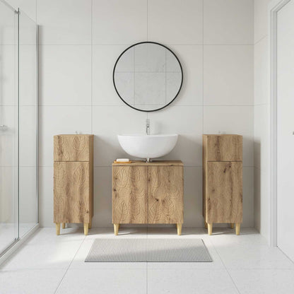 vidaXL 3 Piece Bathroom Cabinet Set DELFT 3 pcs Artisan Oak
