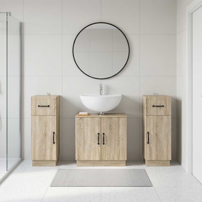 vidaXL 3 Piece Bathroom Cabinet Set HOORN 3 pcs Sonoma Oak