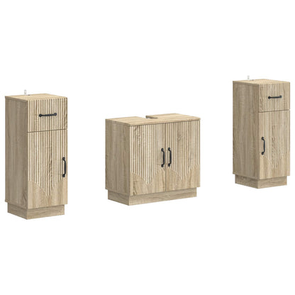 vidaXL 2 Piece Bathroom Cabinet Set HOORN Sonoma Oak Engineered Wood