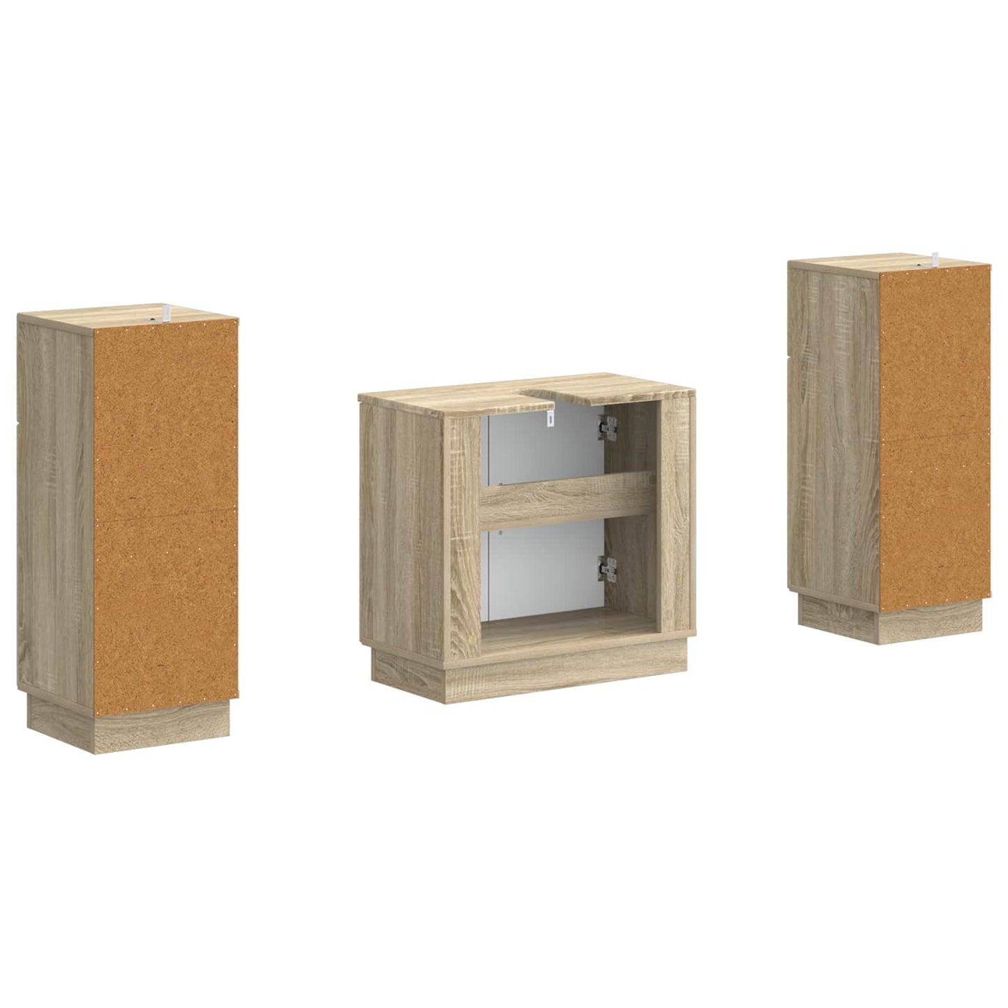 vidaXL 2 Piece Bathroom Cabinet Set HOORN Sonoma Oak Engineered Wood