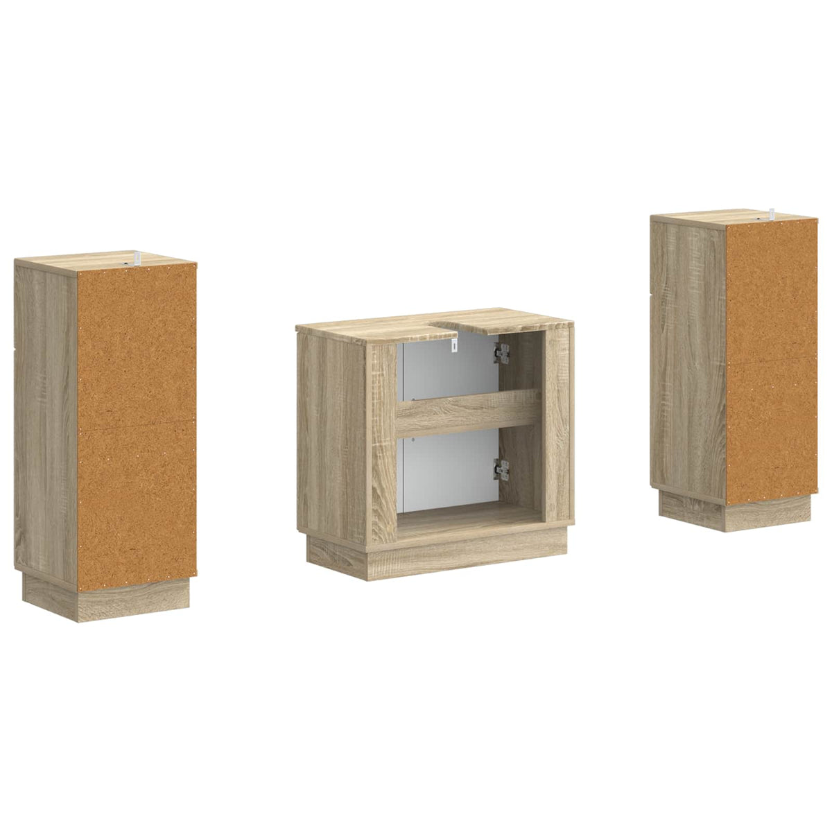 vidaXL 3 Piece Bathroom Cabinet Set HOORN 3 pcs Sonoma Oak