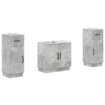 vidaXL 2 Piece Bathroom Cabinet Set HOORN Concrete Grey