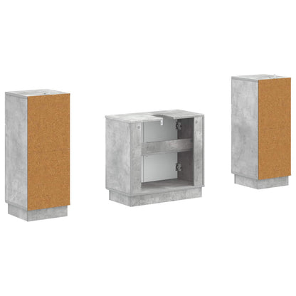 vidaXL 2 Piece Bathroom Cabinet Set HOORN Concrete Grey