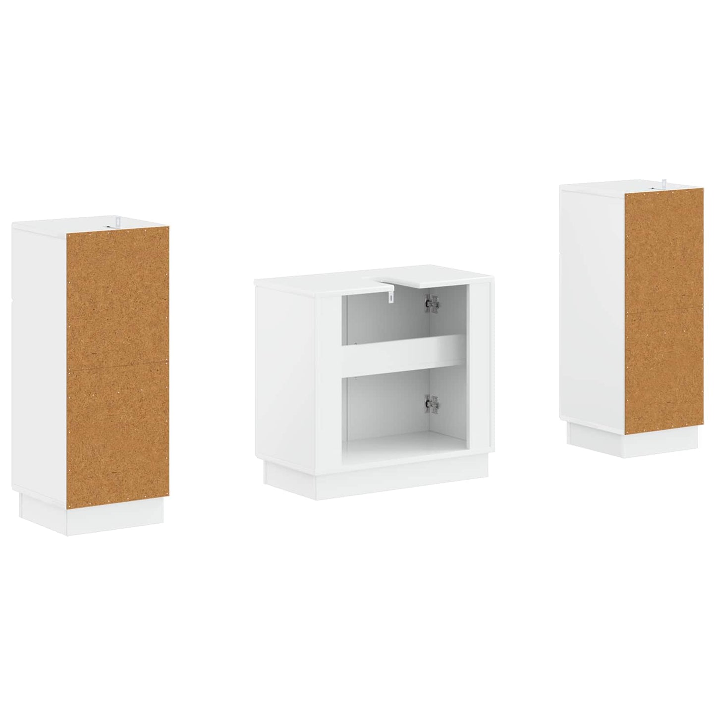 vidaXL 2 Piece Bathroom Cabinet Set HOORN High Gloss White