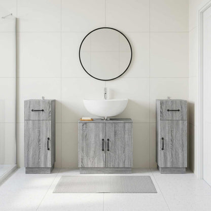 vidaXL 3 Piece Bathroom Cabinet Set HOORN 3 pcs Grey Sonoma