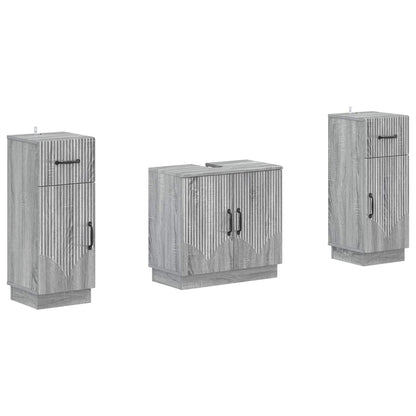 vidaXL 2 Piece Bathroom Cabinet Set HOORN Grey Sonoma Engineered Wood