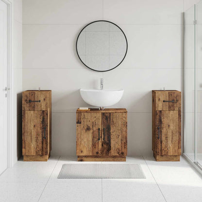 vidaXL 3 Piece Bathroom Cabinet Set HOORN 3 pcs Old Wood