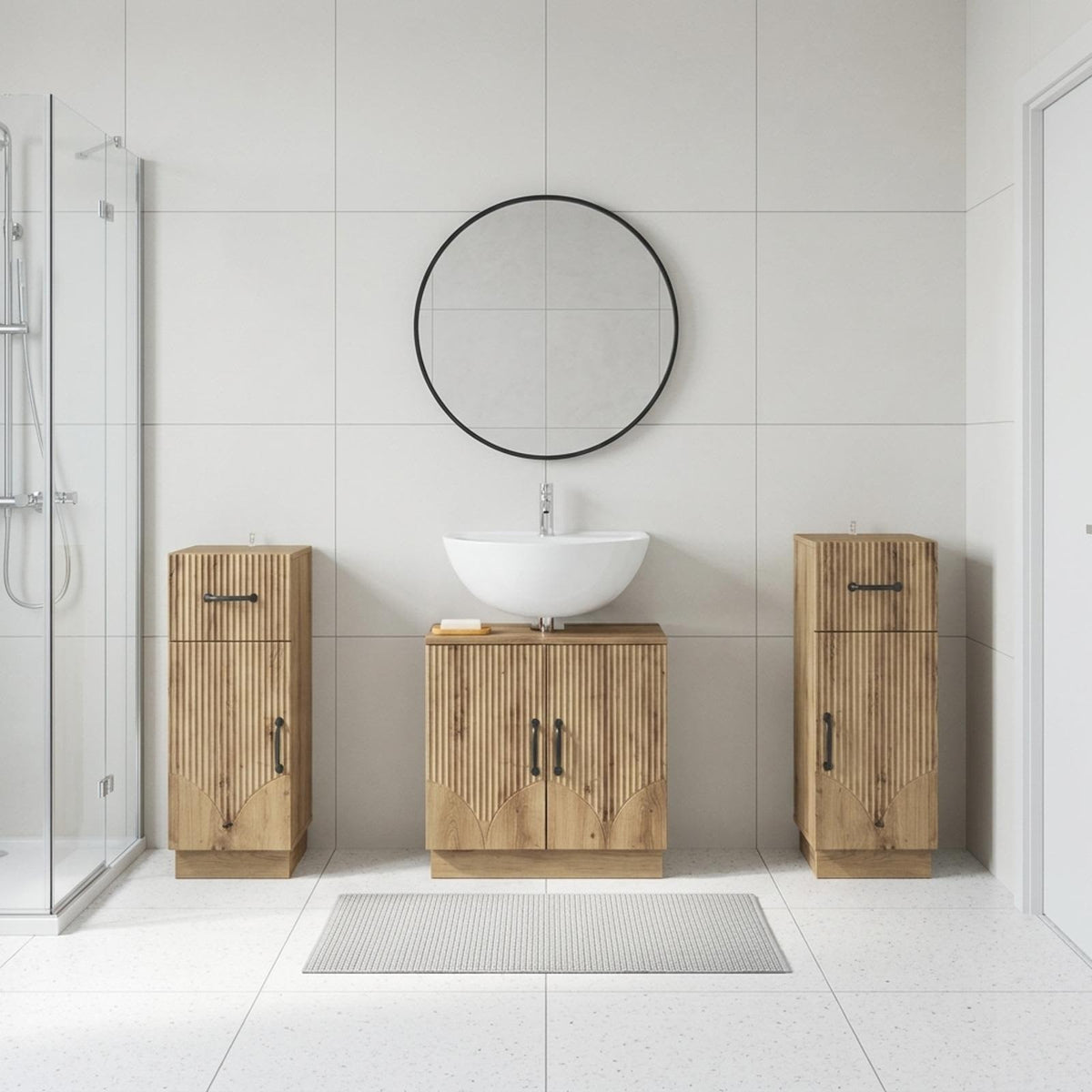 vidaXL 3 Piece Bathroom Cabinet Set HOORN 3 pcs Artisan Oak