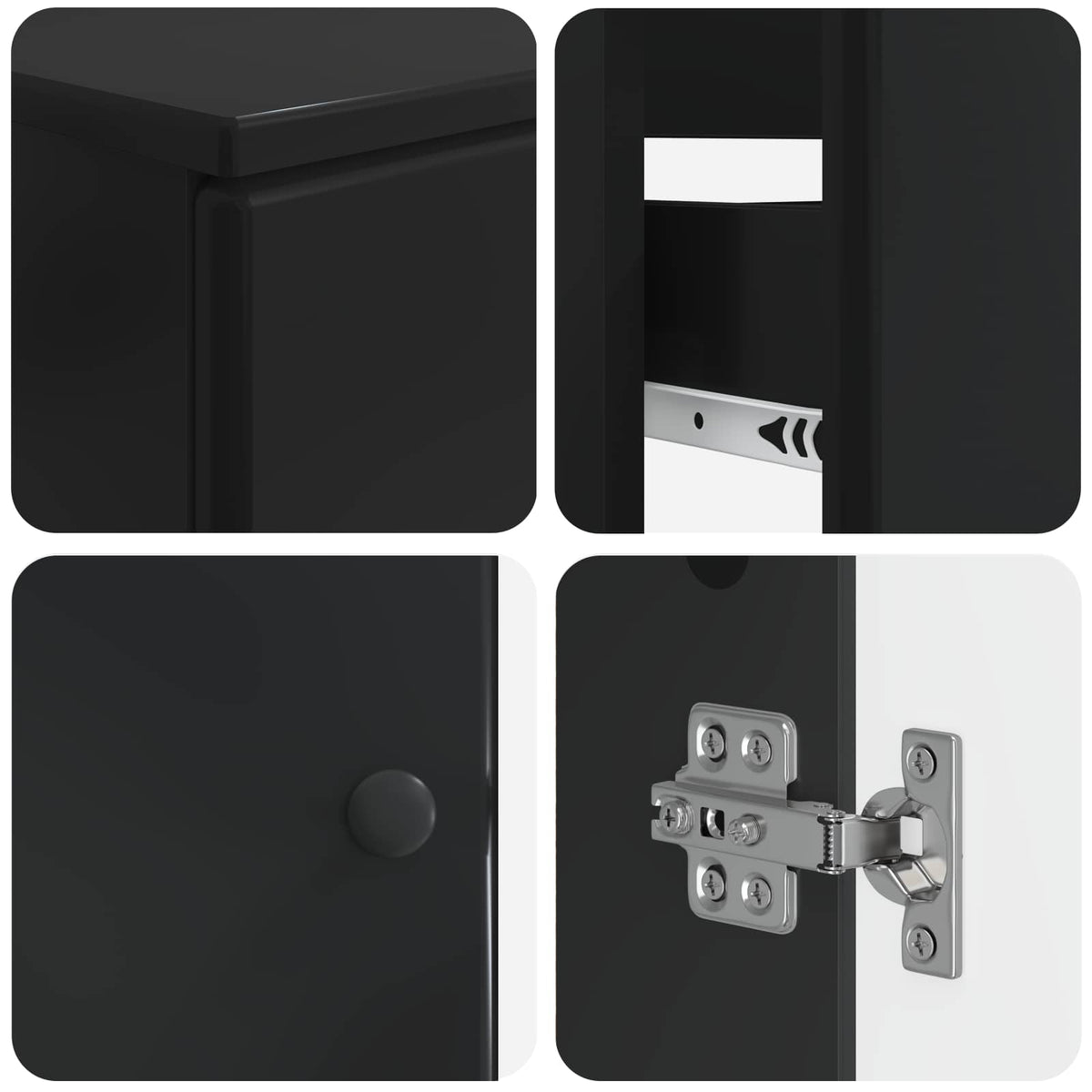 vidaXL 3 Piece Bathroom Cabinet Set BREDA 3 pcs Black 30 x 31 x 80 cm