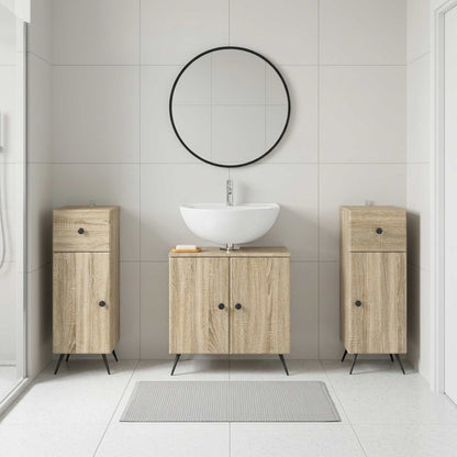 vidaXL 3 Piece Bathroom Cabinet Set BREDA 3 pcs Sonoma Oak