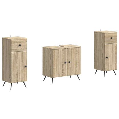 vidaXL 2 Piece Bathroom Cabinet Set BREDA Sonoma Oak Engineered Wood