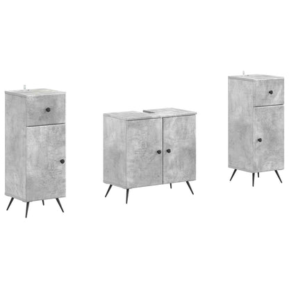 vidaXL 2 Piece Bathroom Cabinet Set BREDA Concrete Grey