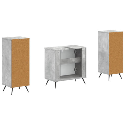 vidaXL 2 Piece Bathroom Cabinet Set BREDA Concrete Grey