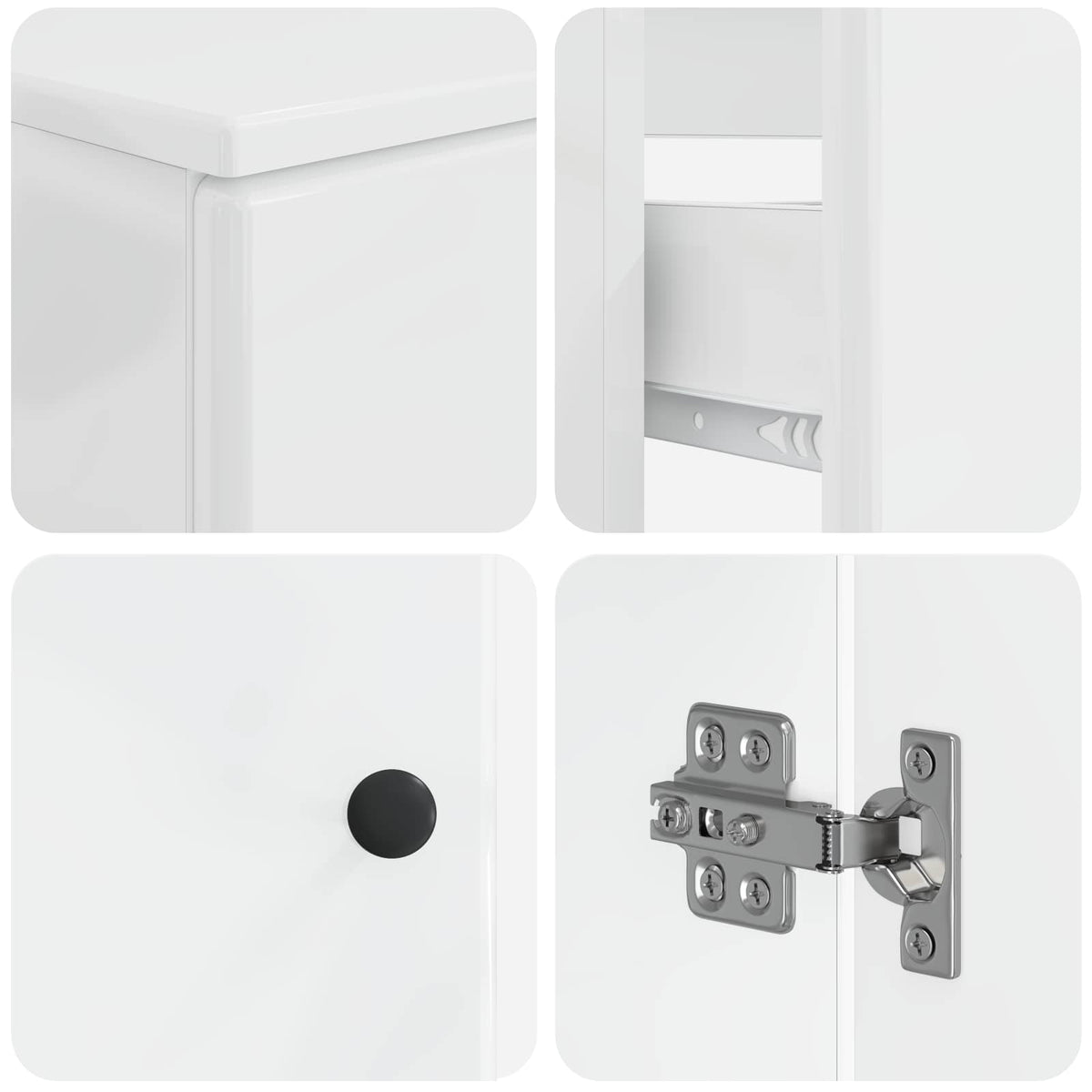 vidaXL 3 Piece Bathroom Cabinet Set BREDA 3 pcs High Gloss White