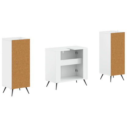 vidaXL 2 Piece Bathroom Cabinet Set BREDA High Gloss White