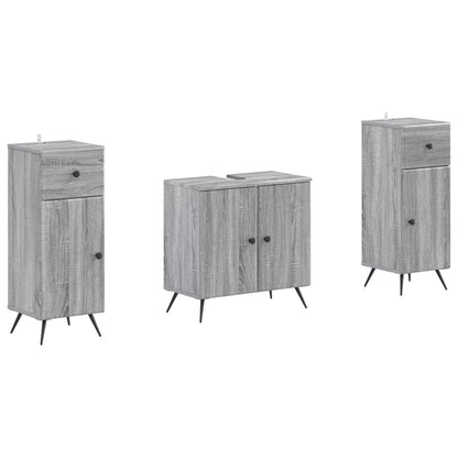 vidaXL 2 Piece Bathroom Cabinet Set BREDA Grey Sonoma Engineered Wood