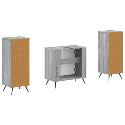 vidaXL 2 Piece Bathroom Cabinet Set BREDA Grey Sonoma Engineered Wood