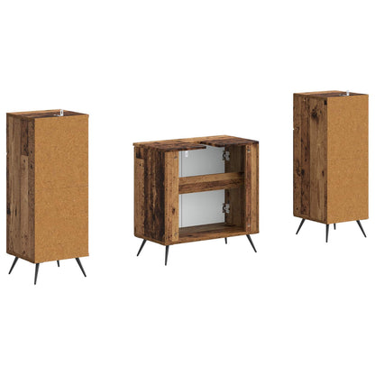 vidaXL 2 Piece Bathroom Cabinet Set BREDA Old Wood Engineered Wood